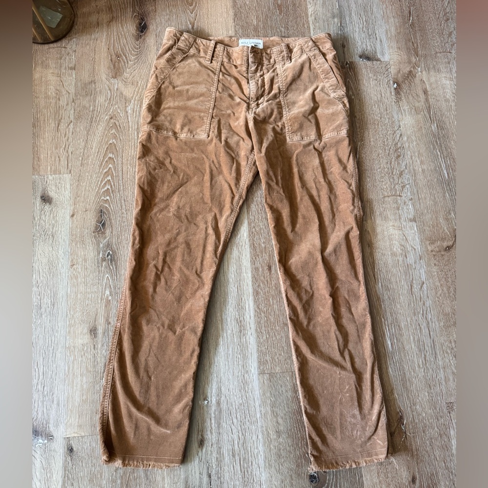 Nili Lotan Mustard Yellow‎ Brown Jenna Pants Size 8